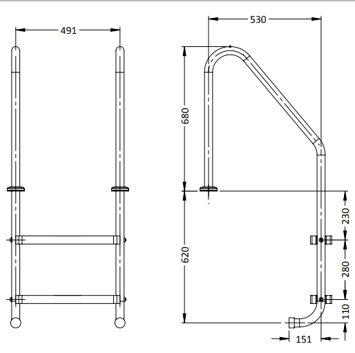 Stainless Steel Ladder - Model LS