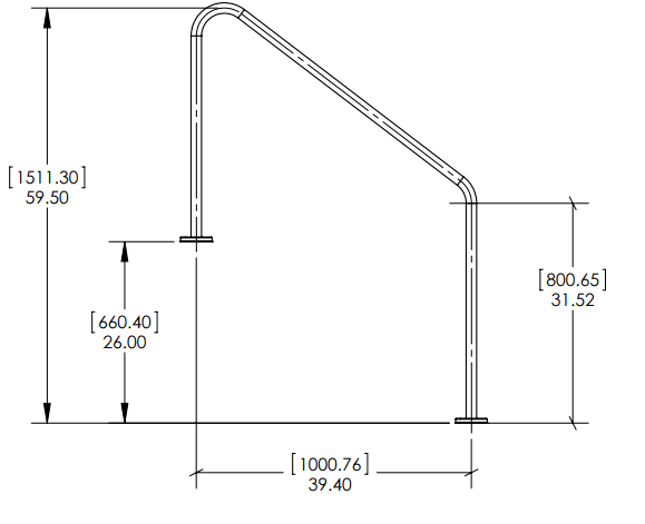 Stair Hand Rail 1000mm Standard (Single)