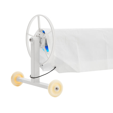 This 5-star directional pool roller has a stationary frame on one end and is ideal for longer, wider pools. with cover