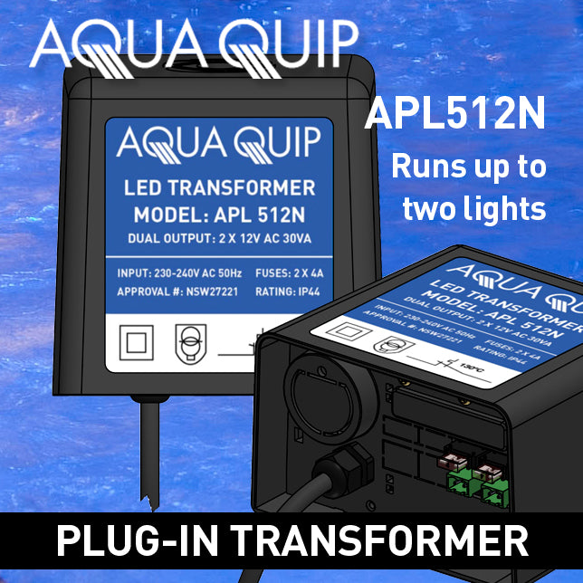 Aquaquip 12 Volt Pool Light Transformer - 2 x 30VA outputs