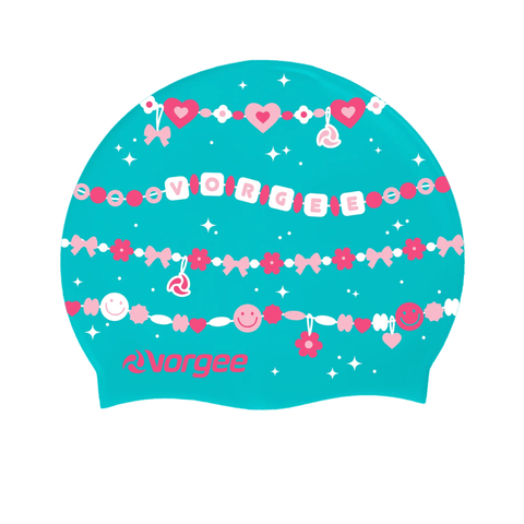 Vorgee Miss Glamour Silicone Swim Cap | Chic Designs | Kids & Teens