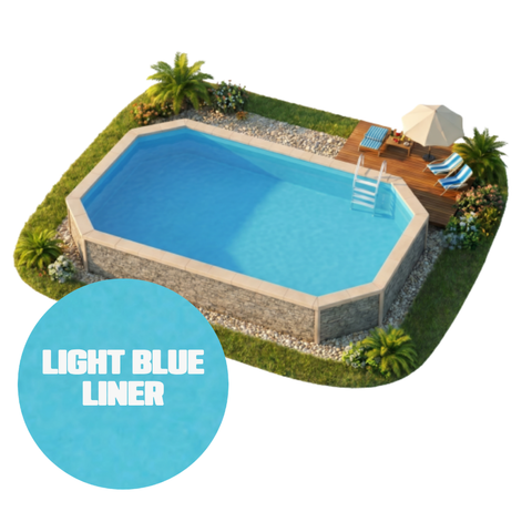 Classic Pools RECTANGLE Modular Pool Kit - Light Blue Liner