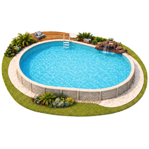 Classic Majestic Teardrop Saltwater Above Ground Pool Kit