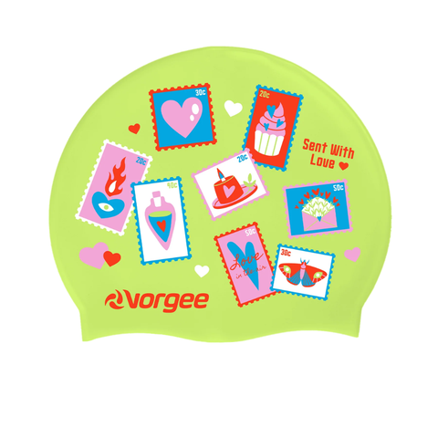 Vorgee Miss Glamour Silicone Swim Cap | Chic Designs | Kids & Teens
