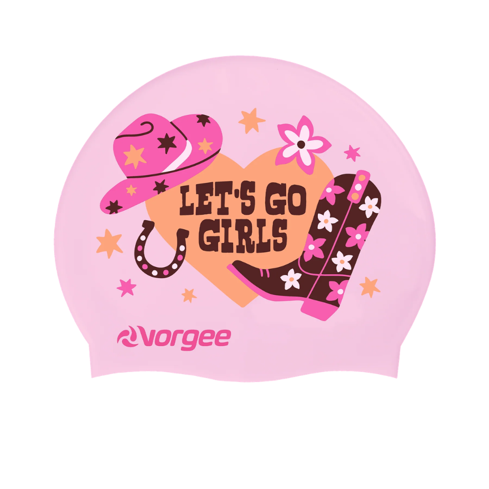 Vorgee Miss Glamour Silicone Swim Cap | Chic Designs | Kids & Teens