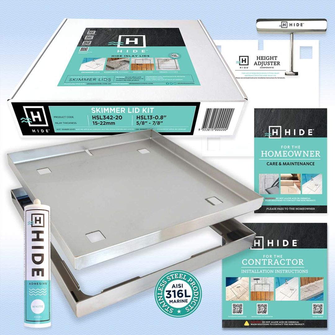 HIDE skimmer lid kit - Enhance your pool's aesthetics effortlessly