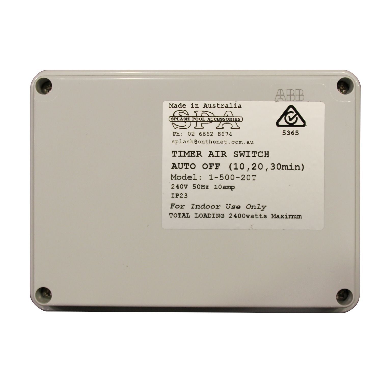 Spa Blower Air Switch Timer Automatically Switches Off Air Blower