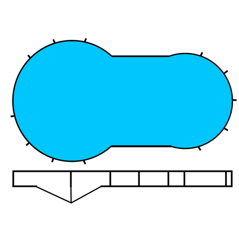 Whitsunday Resin 25 x 16 (7.68 x 4.8m) 4'6" Keyhole pool with deep end