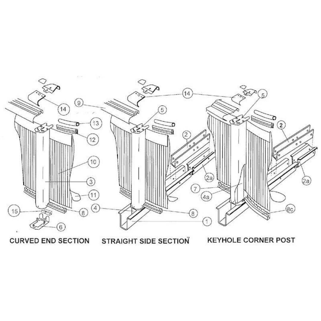 Sterns Bottom Rail slightly curved (suit all pools)