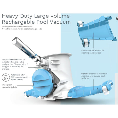 Powerful Turbo Cordless Rechargeable Pool Vacuum - BWT PK