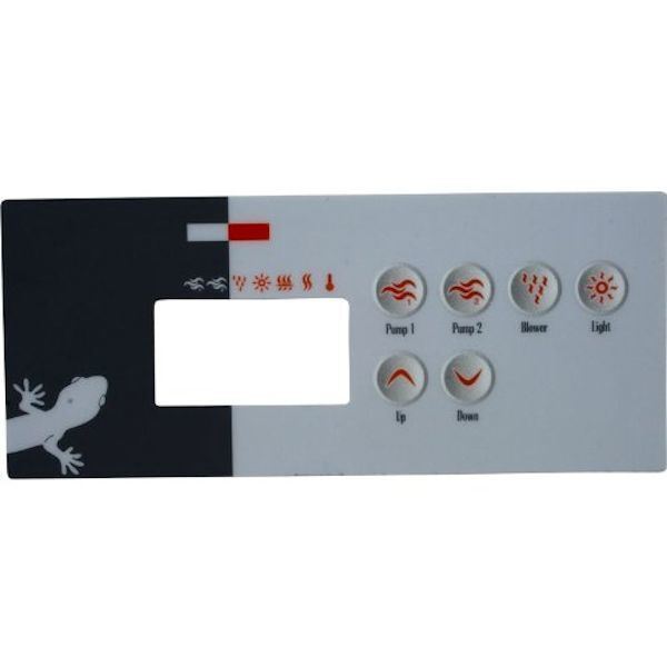 Gecko TSC-35 / K-35 6 Button (2 Pump + Pump/Bower) Overlay