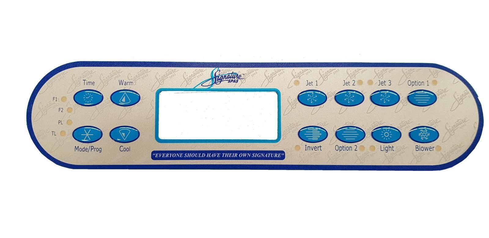 Balboa (Signature Spas) ML900 Overlay - Premium Spa Control Panel