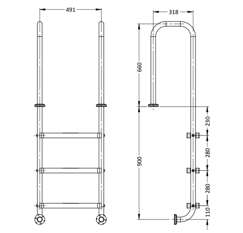 Stainless Steel Ladder Model LU