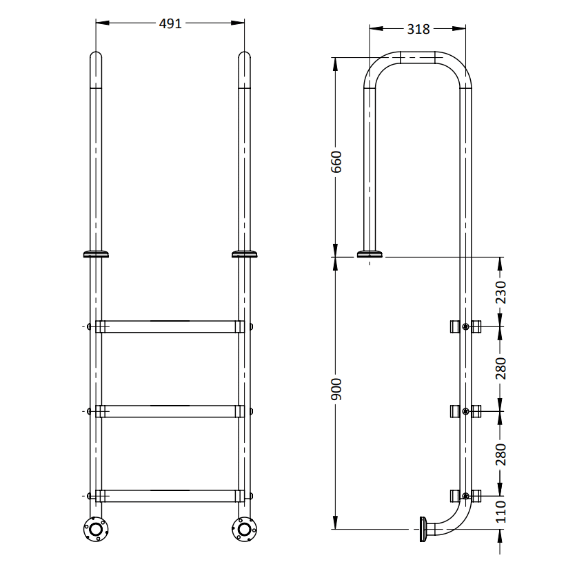 Stainless Steel Ladder Model LU