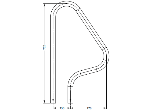 Narrow Figure 4 Standard Grab Rail - Single