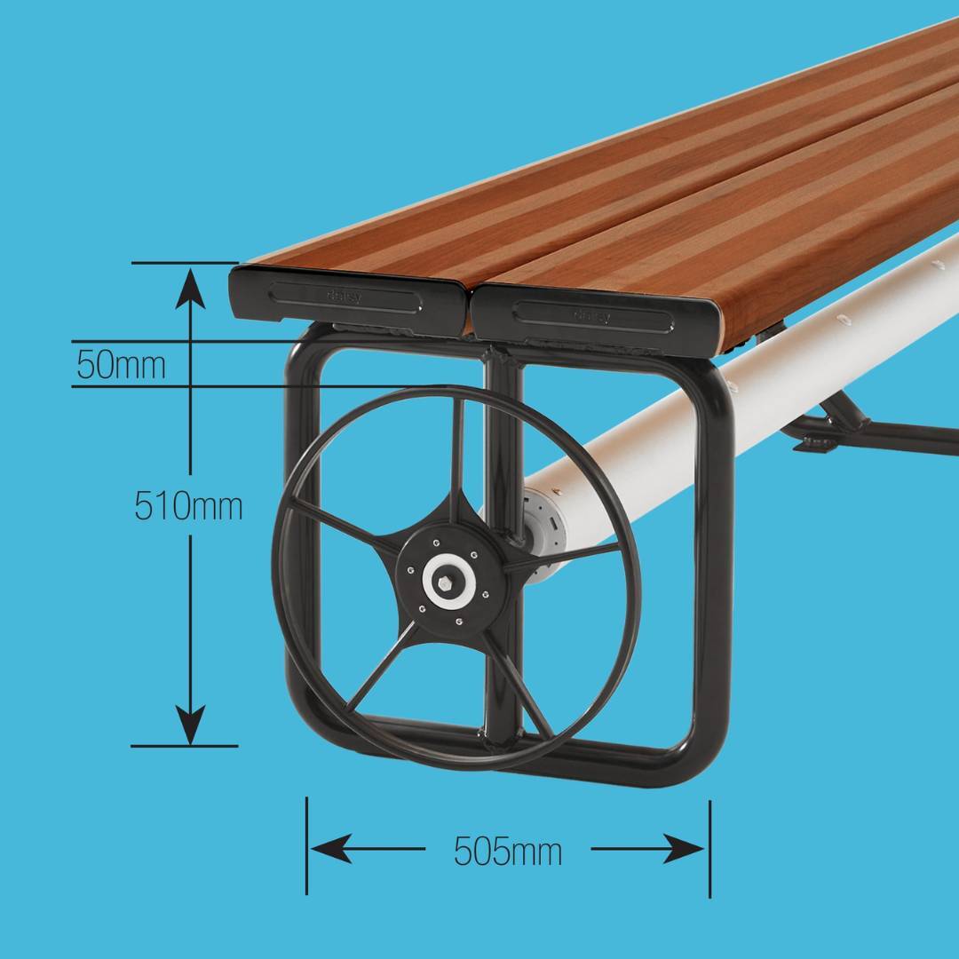 Daisy Under Bench Pool Cover Roller