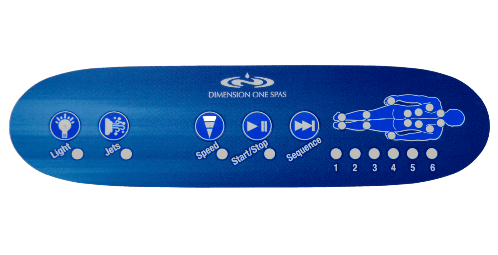 Dimension One Spas Gecko K-42 DJS Touchpad Panel - Blue Overlay Decal