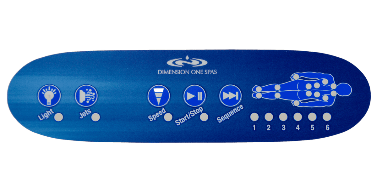 Dimension One Spas Gecko K-42 DJS Touchpad Panel - Blue Overlay Decal