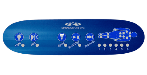Dimension One Spas Gecko K-42 DJS Touchpad Panel - Blue Overlay Decal