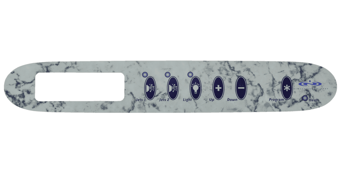 Dimension One Spas Gecko K-25 2 pump 6 button Touchpad Panel Overlay Decal