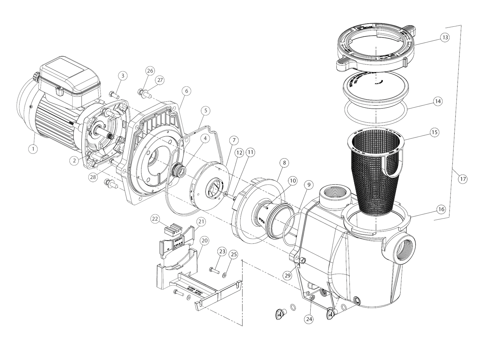 Onga Whisperflo Pump Spare Parts Direct Pool Supplies Direct Pool