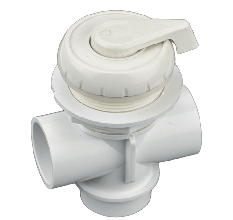 Waterway 1" Top Access Diverter Valve - Notched Vertical - White
